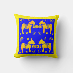 design elements of symbols of Sweden Throw Pillow