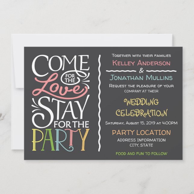 Design faire-part de mariage amusant (Devant)