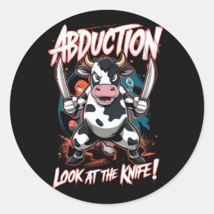 Design featuring a Cow character Classic Round Sticker