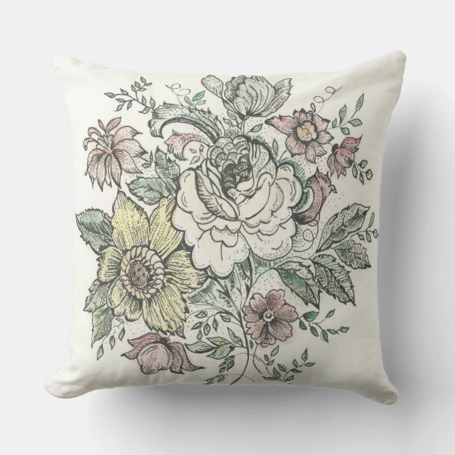 Design Floraison sur un Coussin (Recto)