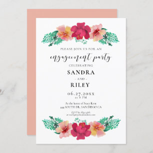 Design floral élégant Invitation de la partie d'en