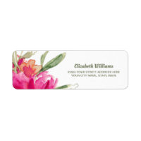 Design floral romantique Retourner l'adresse Étiqu