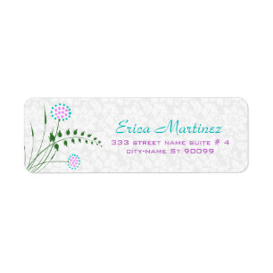 Design floral simple - Accent bleu rose blanc