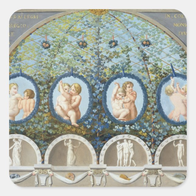 Design for a Ceiling Fresco, published c.1780 (gou Square Sticker (Front)