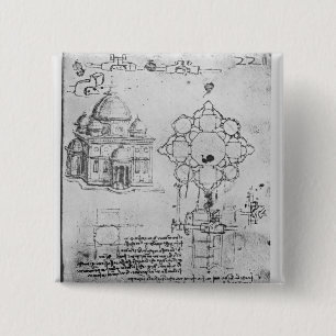 Design for a church, fol. 4r 2 inch square button
