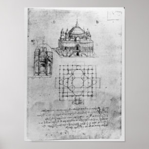 Design for a church, fol. 4r poster