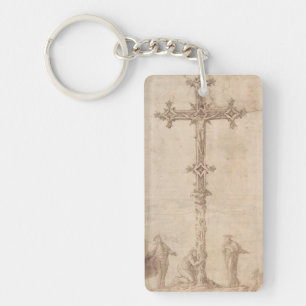 Design for a Crucifix with the Virgin Mary Keychain