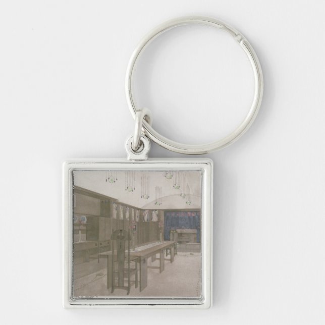 Design for a Dining Room, 1901 (colour litho) Keychain (Front)