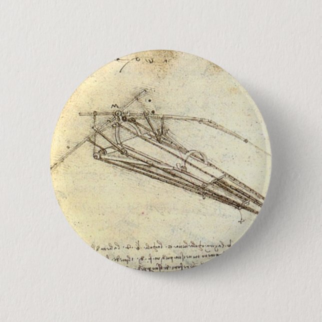 Design for a flying machine. 2 inch round button (Front)