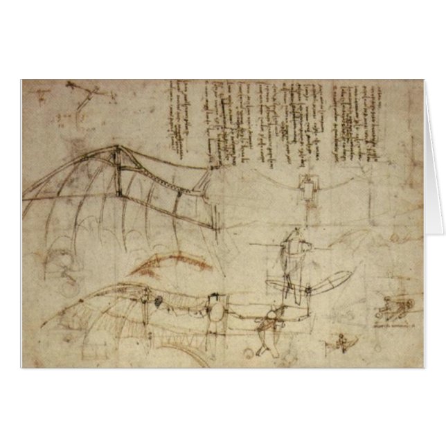 Design for a Flying Machine by Leonardo Da Vinci (Front Horizontal)