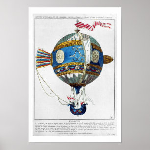 Design for a hot-air balloon with a diameter of 12 poster