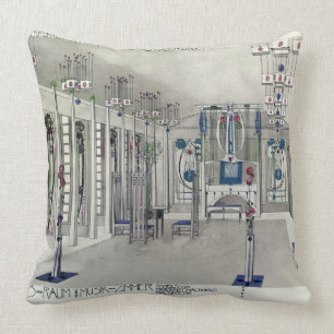 Design for a Music Room with panels by Margaret Ma Throw Pillow