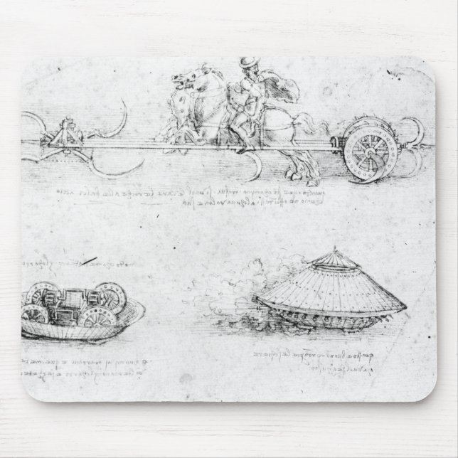 Design for a scythed chariot and armoured car mouse pad (Front)