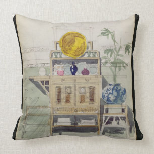 Design for a Sideboard, c.1860s-70s (w/c & pencil Throw Pillow