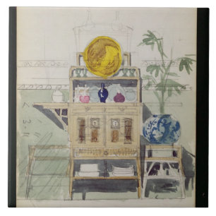 Design for a Sideboard, c.1860s-70s (w/c & pencil Tile