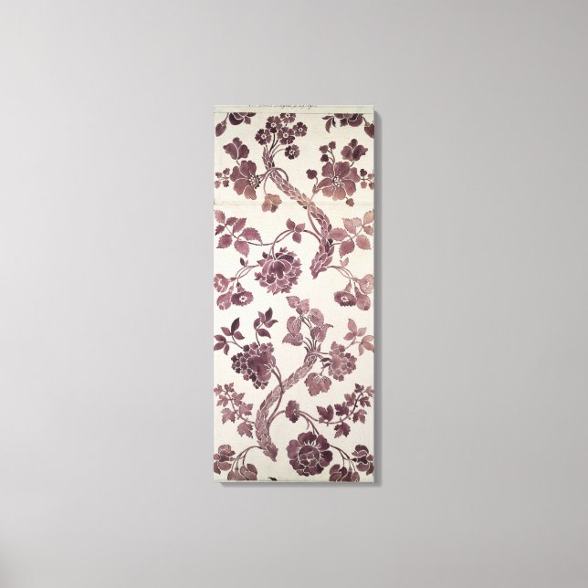 Design for a silk damask, 1752 (pencil and w/c on canvas print (Front)