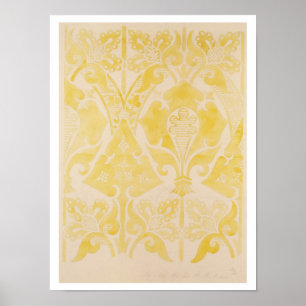 Design for a velvet or silk brocatelle, 1850 (penc poster