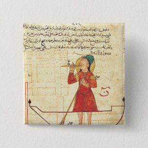 Design for an automaton, from 2 inch square button