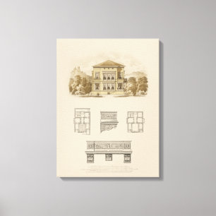 Design for an Estate with Interior Plans Canvas Print