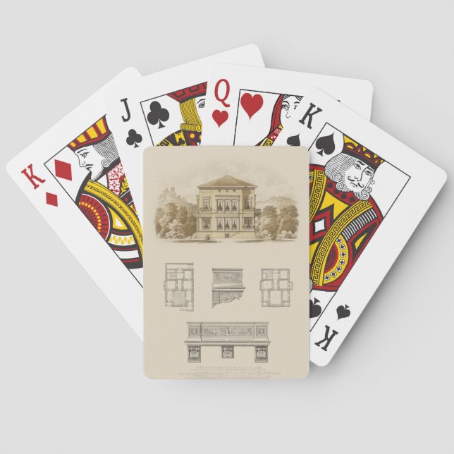 Design for an Estate with Interior Plans Playing Cards (Back)