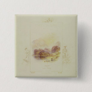 Design for an illustration for Walter Scott's 'Lad 2 Inch Square Button