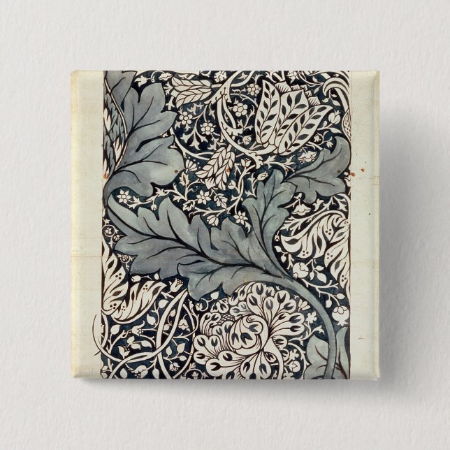 Design for Avon Chintz, c.1886 2 Inch Square Button (Front)