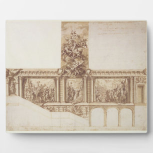 Design for Ceiling Walls and Staircase (pen, brown Plaque
