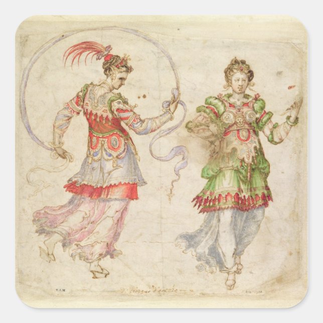 Design for Costumes, probably in the Florentine In Square Sticker (Front)