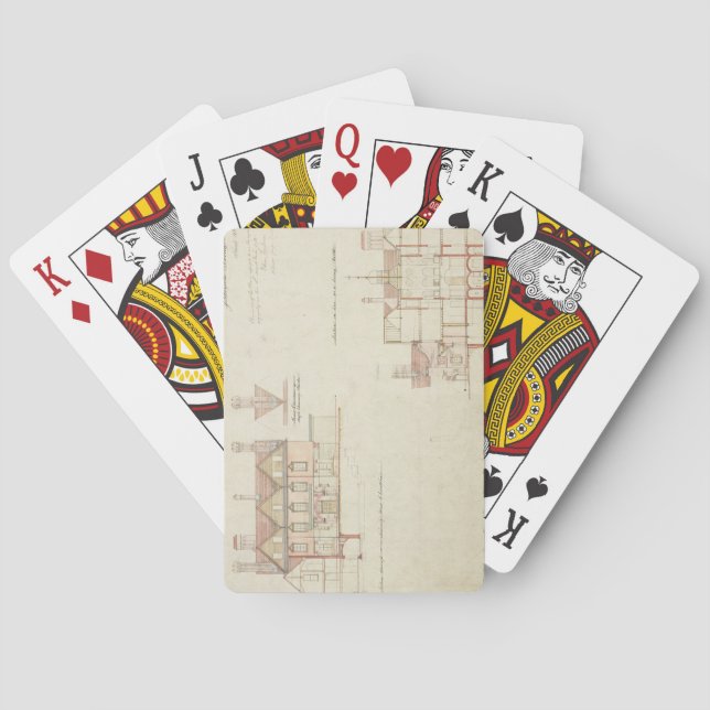 Design for Joldwyns, Surrey, 1872 (pen & ink and w Playing Cards (Back)