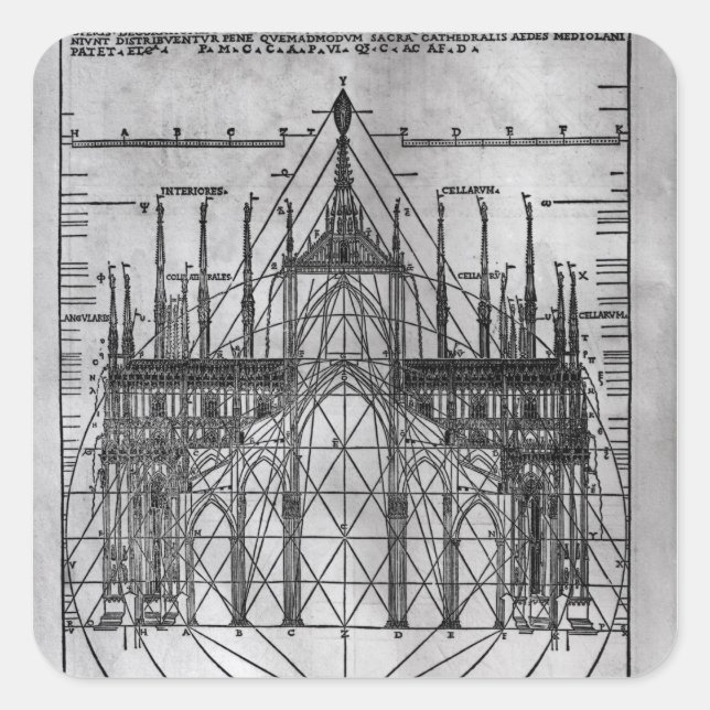 Design for Milan Cathedral Square Sticker (Front)