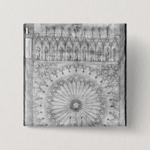 Design for the rose window and gallery of 2 inch square button