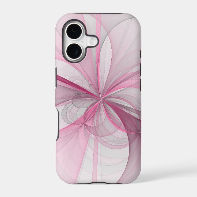 Design fractal abstrait moderne rose gris (Verso)