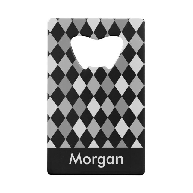 Design géométrique en losange noir et gris (Devant)