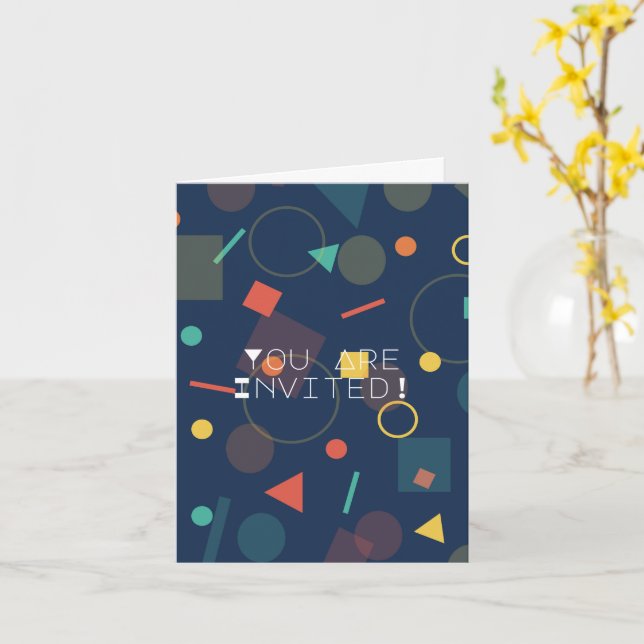 Design géométrique populaire Invitation d'annivers (Fleur jaune)