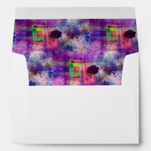 Design green, purple texture watercolor envelopes