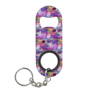 Design green, purple texture watercolor mini bottle opener