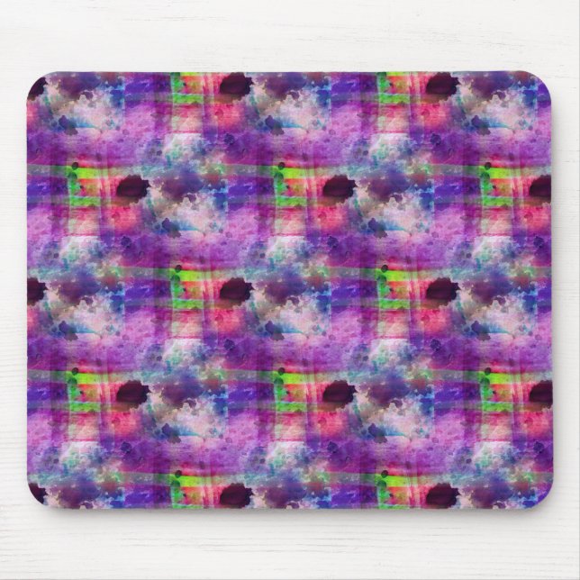 Design green, purple texture watercolor mouse pad (Front)