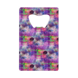 Design green, purple texture watercolor wallet bottle opener