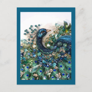 Design. Hand embroidery with precious stones.  Holiday Postcard