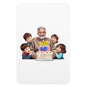 Design I want a design for my father for his 60th  Magnet