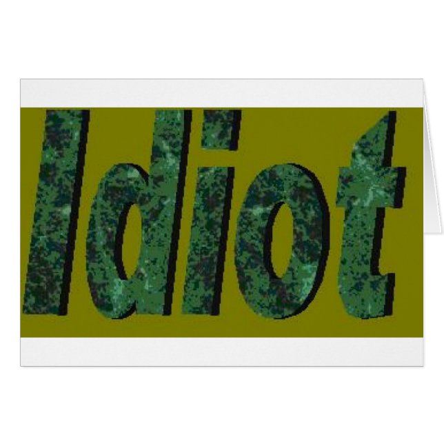 Design "Idiot" vert stylisé (Devant horizontal)