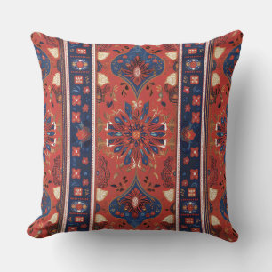 Design inspired by the Serbian Pirot carpet 2 Throw Pillow