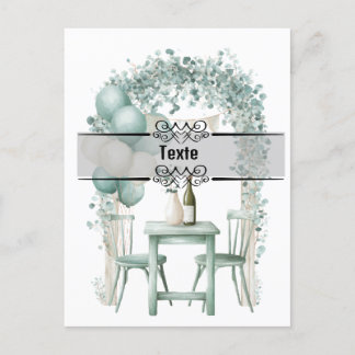 Design Invitation vert sauge à personnaliser