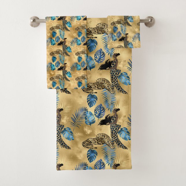 Design Leopard bleu et or 7 (En situation)