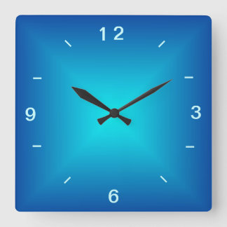 Design lumineux Aqua bleu > Horloge murale ordinai
