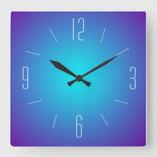 Design lumineux bleu classique > Horloge murale (Recto)