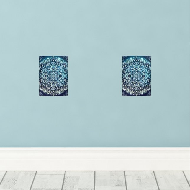 Design Mandala dégradé bleu (Parquet)