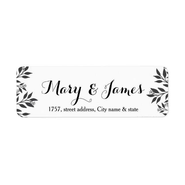 Design mariage élégant feuille de branche d'arbre (Devant)