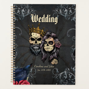 Design mariage gothique foncé avec crânes