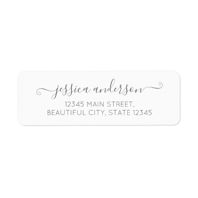 Design Moderne Calligraphie Chic Script gris argen (Devant)